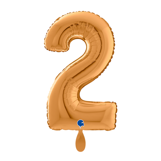 1 Balloon XL - Number 2 - Gold