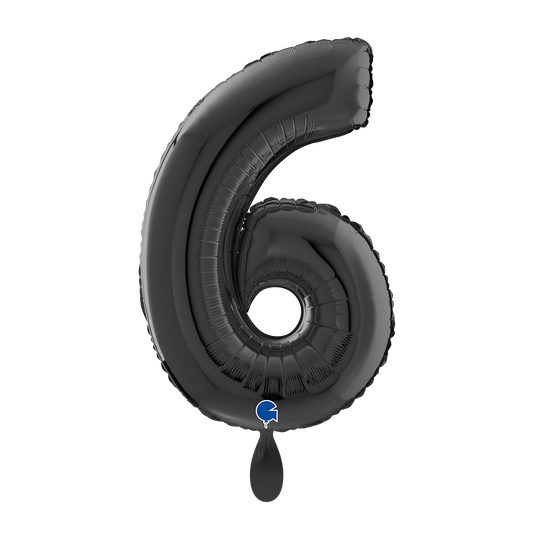 1 Balloon XL - Number 6 - Black