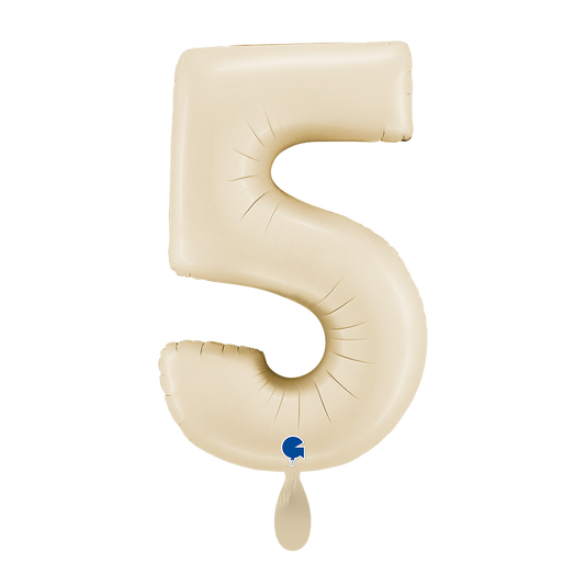 1 Balloon XL - Number 5 - Satin Cream