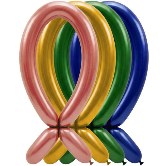 100 Modelling Balloons - 5x152cm -  Metallic Assortment