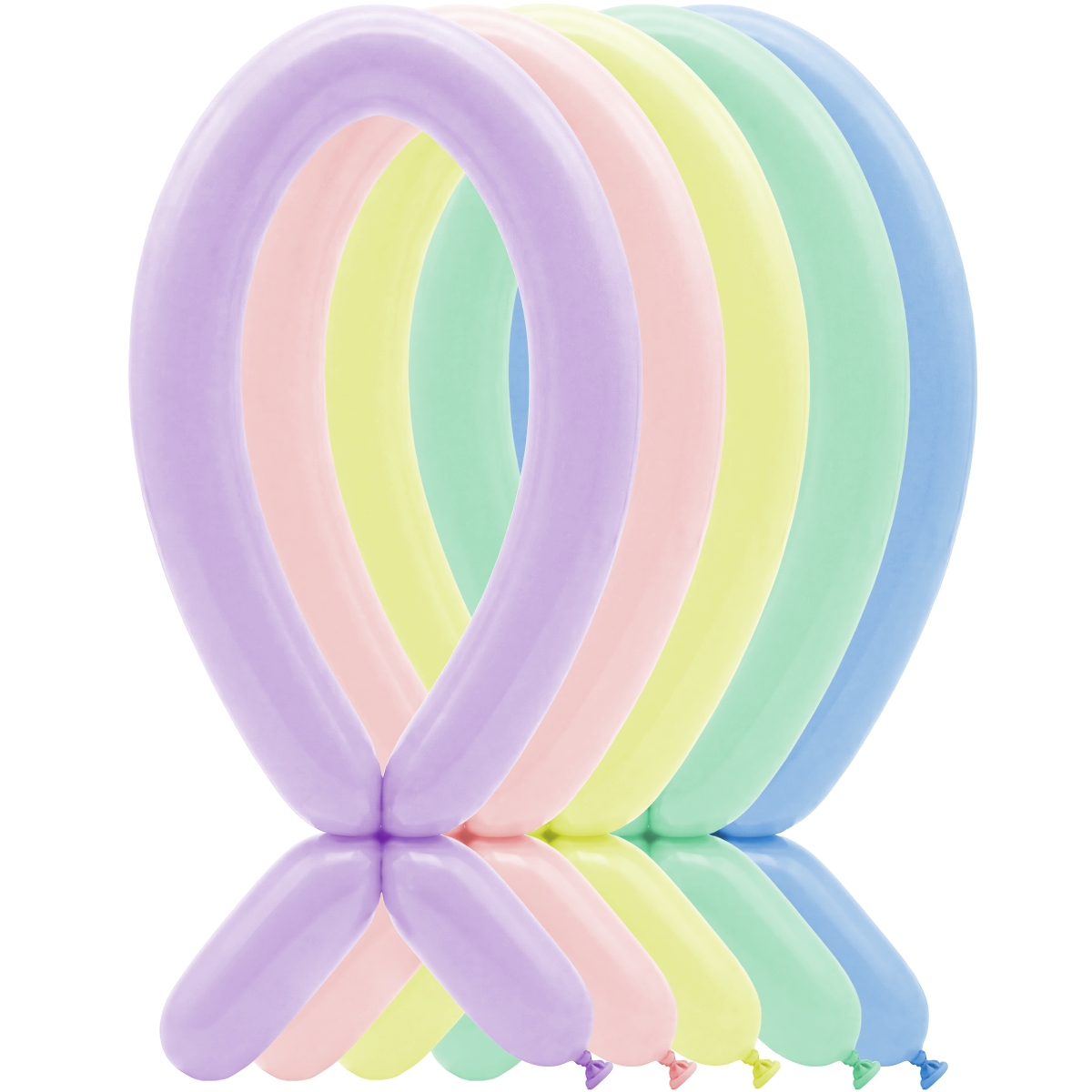 100 Modelling Balloons - 5x152cm -  Pastel Matte Assortment