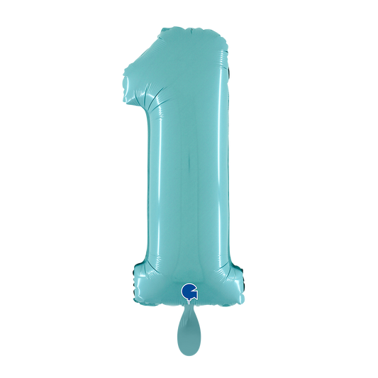1 Balloon XL - Number 1 - Pastel Blue