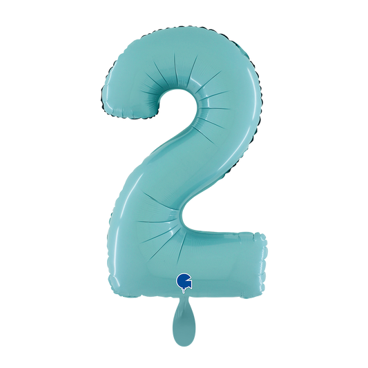 1 Balloon XL - Number 2 - Pastel Blue