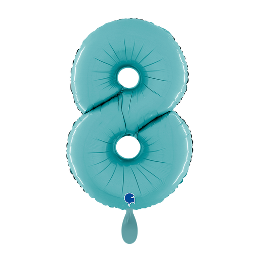 1 Balloon XL - Number 8 - Pastel Blue