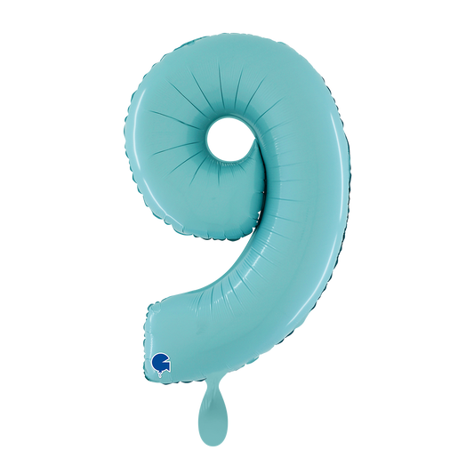 1 Balloon XL - Number 9 - Pastel Blue