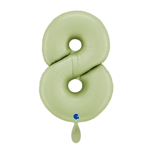 1 Balloon XL - Number 8 - Satin Olive Green