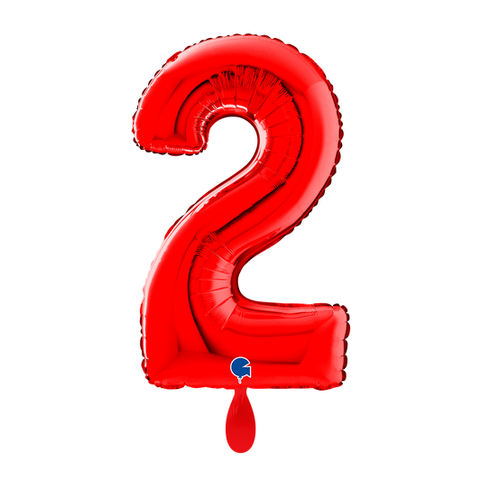 1 Balloon XL - Number 2 - Red