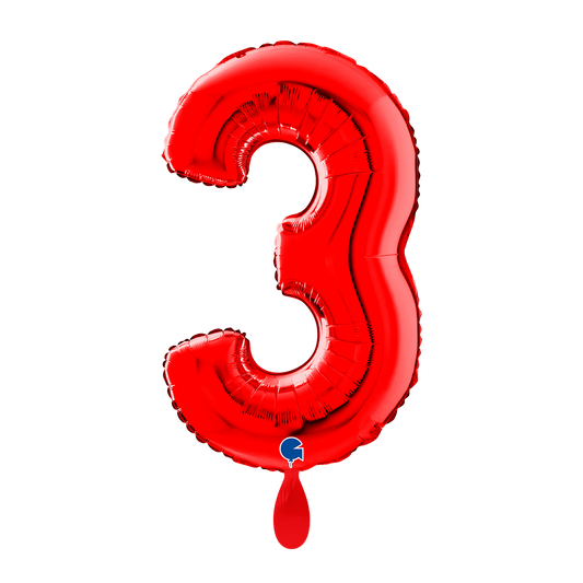 1 Balloon XL - Number 3 - Red