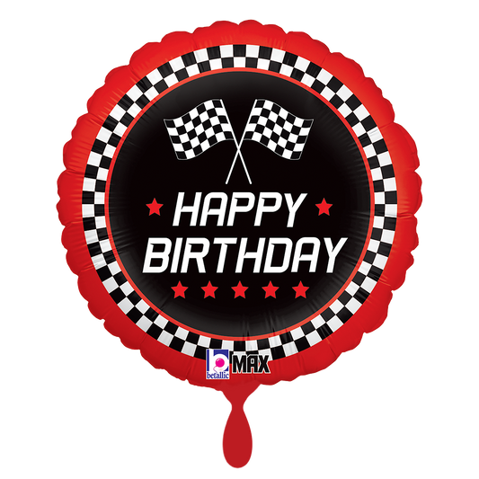 1 Balloon - Checkered Flag Birthday