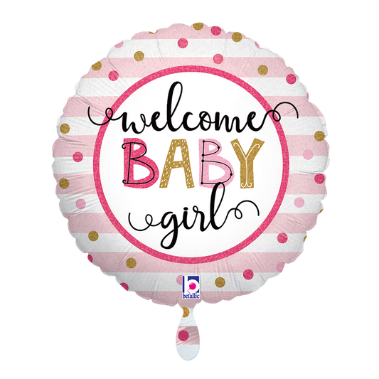 1 Balloon - Baby Girl Stripes