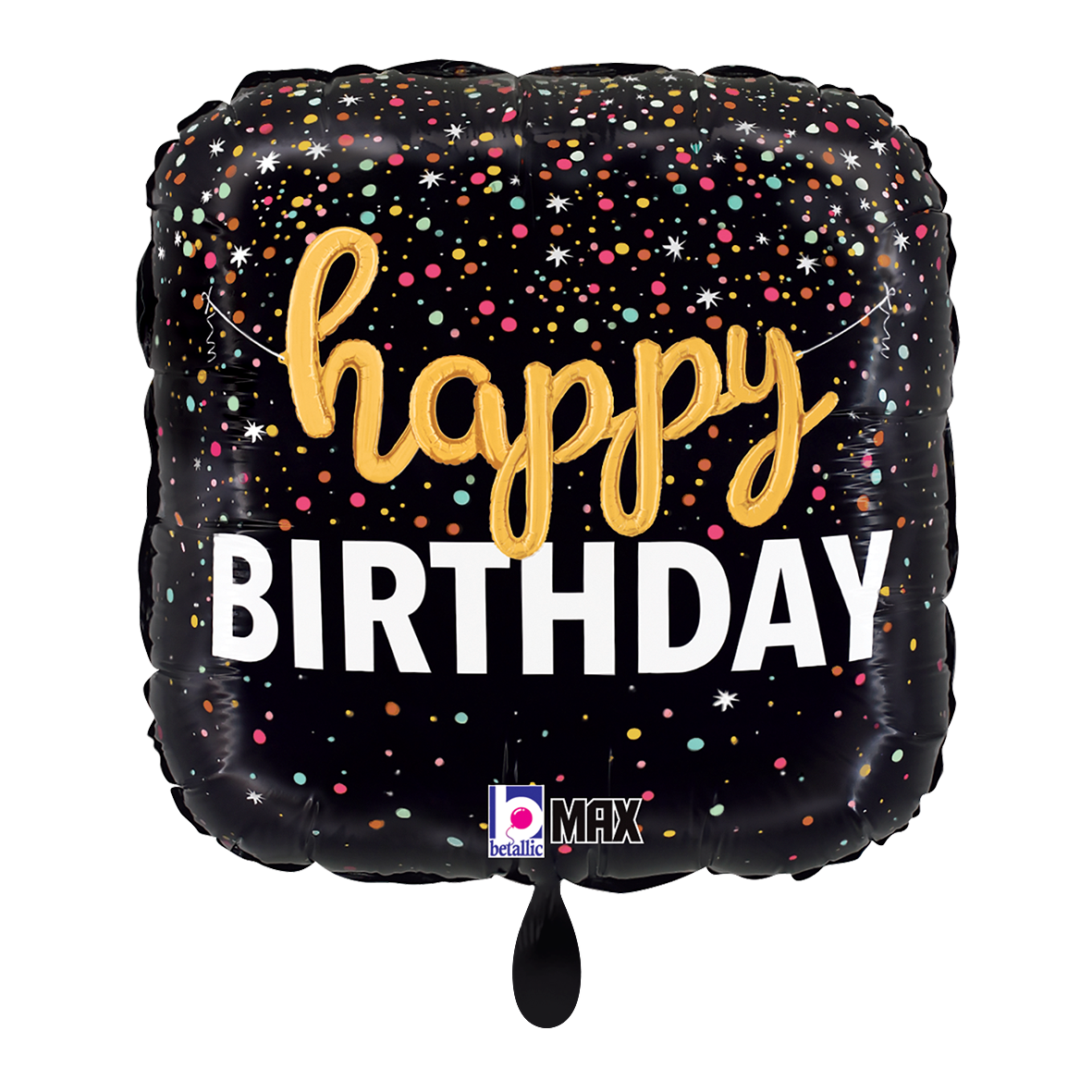 1 Balloon - Birthday Script Confetti