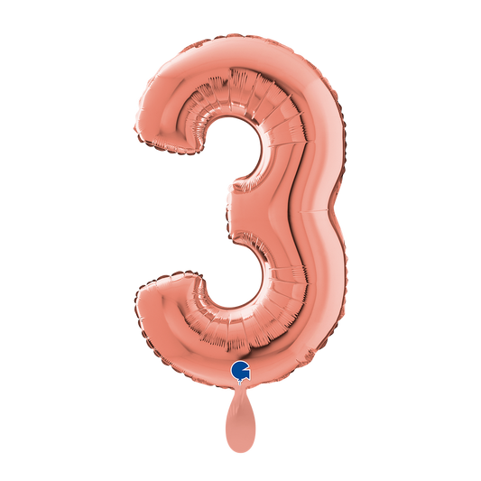 1 Balloon XL - Number 3 - Rose Gold