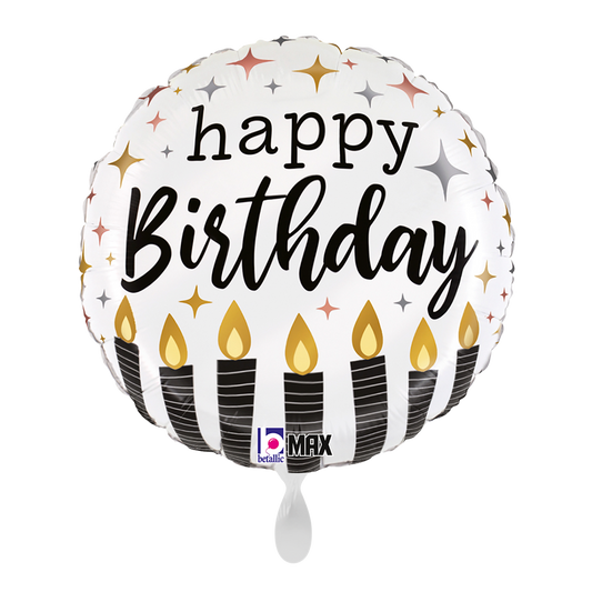 1 Balloon - Satin Metallic BDay Candle