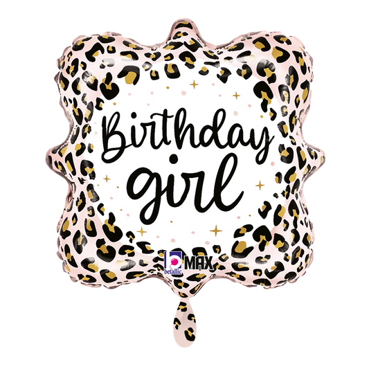 1 Balloon - Satin Leopard Bday Girl