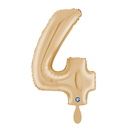 1 Balloon XL - Number 4 White Gold