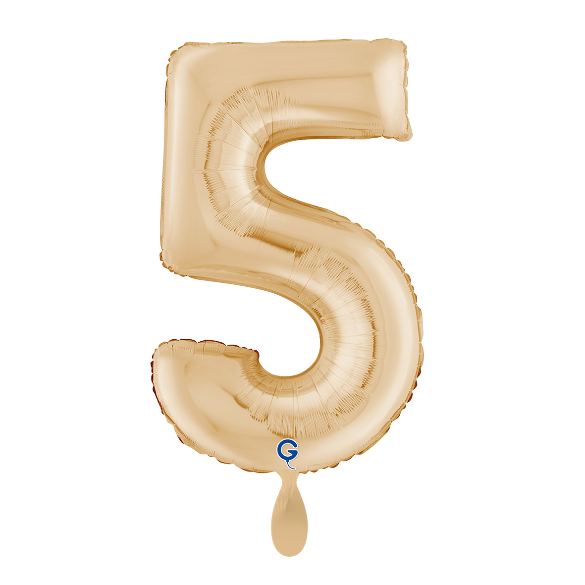 1 Balloon XL - Number 5 White Gold