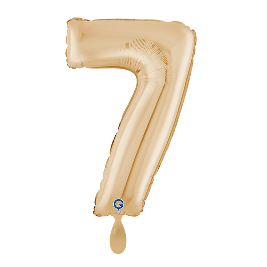 1 Balloon XL - Number 7 White Gold
