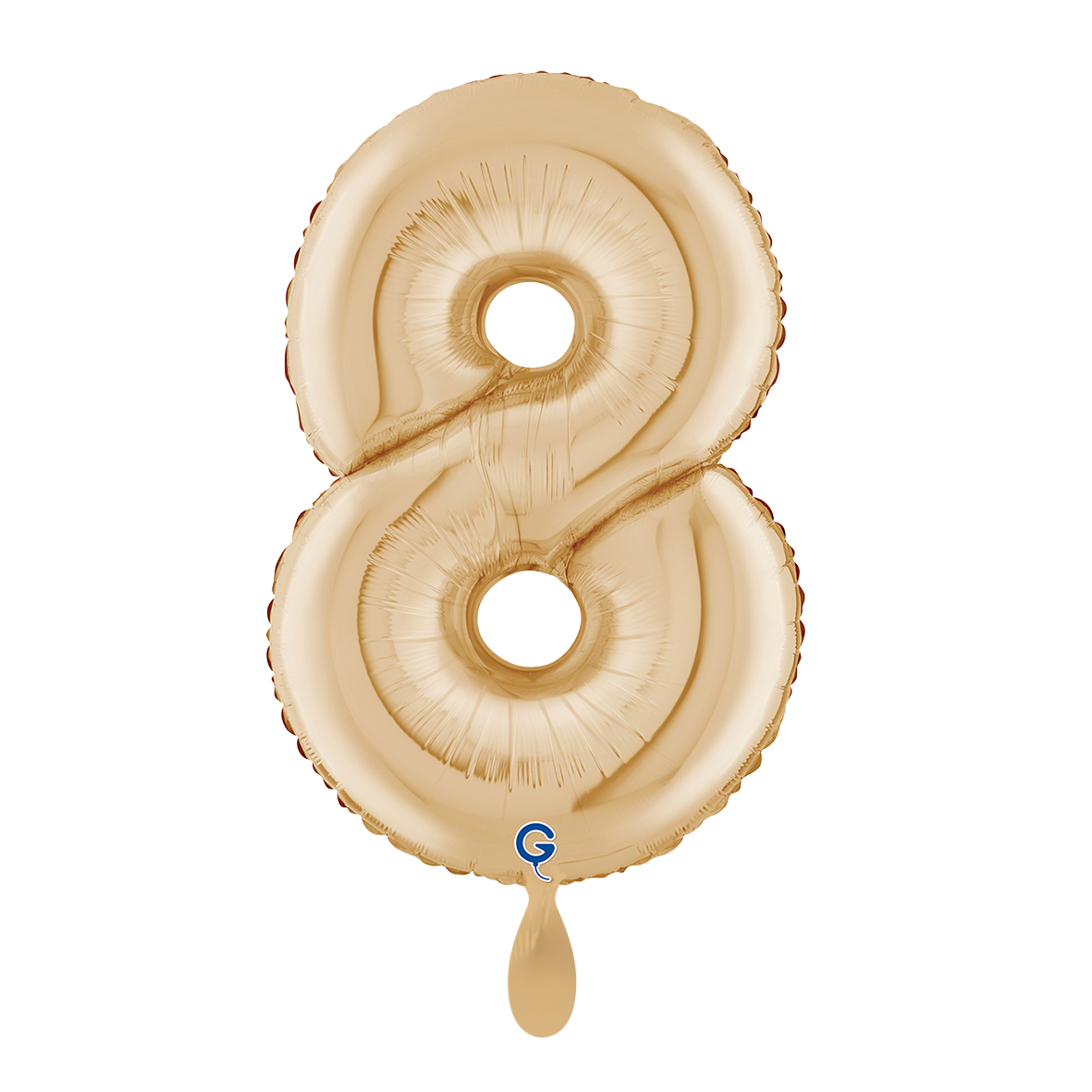 1 Balloon XL - Number 8 White Gold