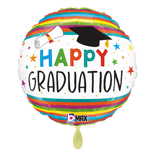 1 Balloon - Graduation Fun Stripes
