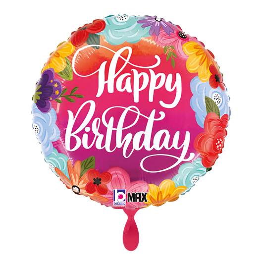 1 Balloon - Birthday Bright Flowers