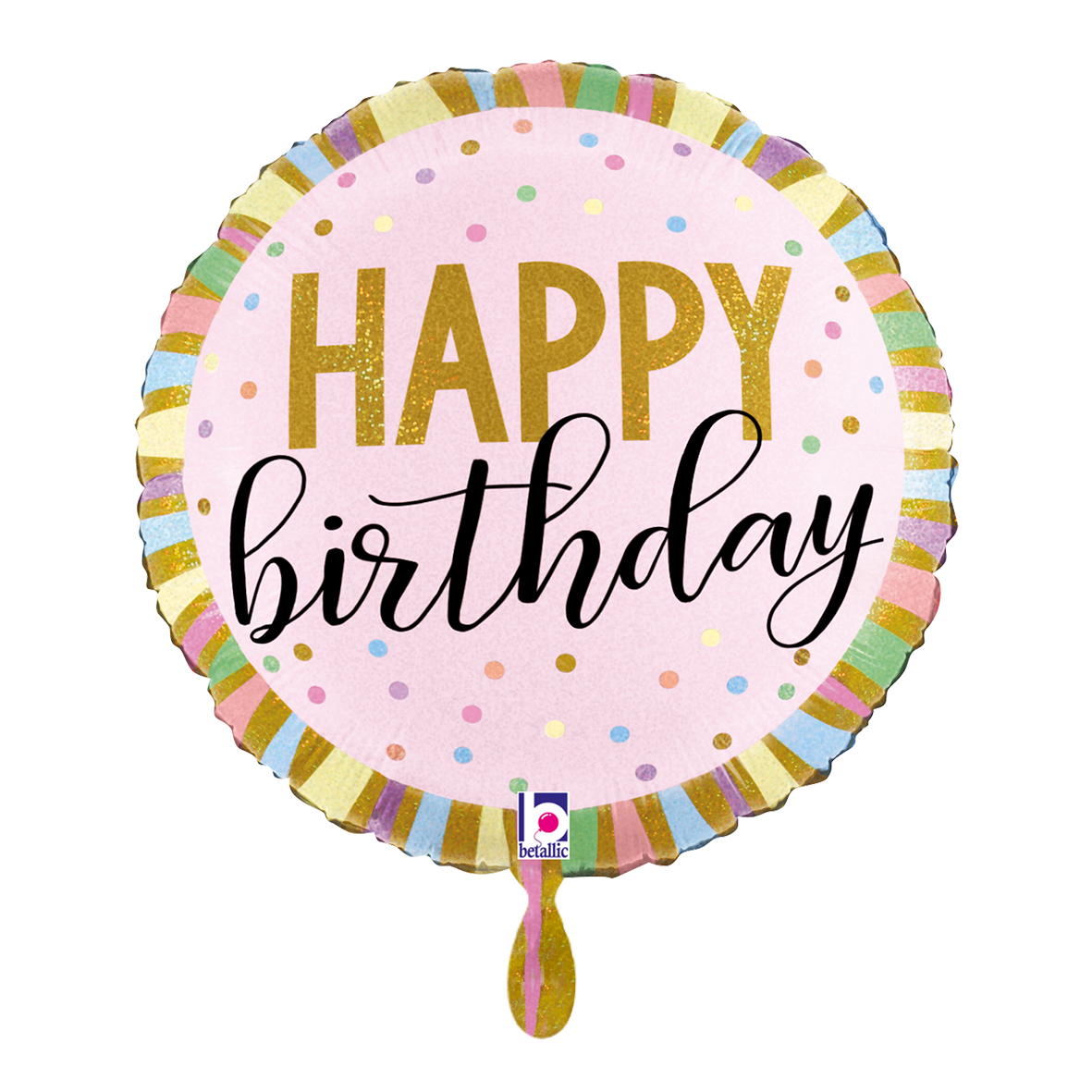1 Balloon - Pastel Birthday Stripes