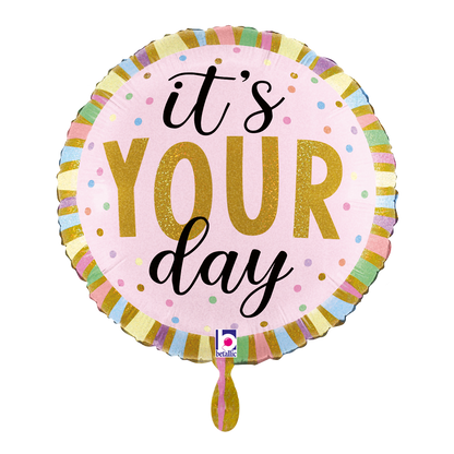 1 Balloon - Pastel Birthday Stripes
