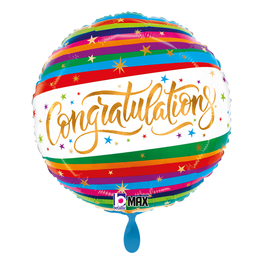 1 Balloon - Congratulation Fun Stripe