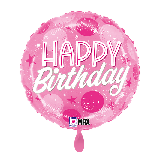 1 Balloon - B-Day Pink Sparkle Dots