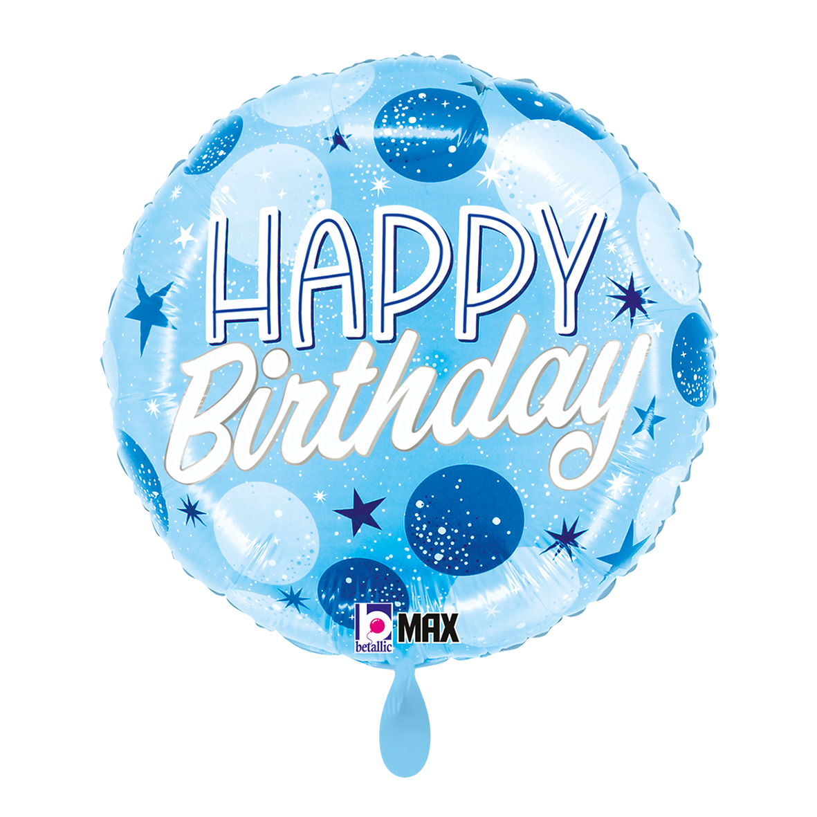 1 Balloon - B-Day Blue Sparkle Dots