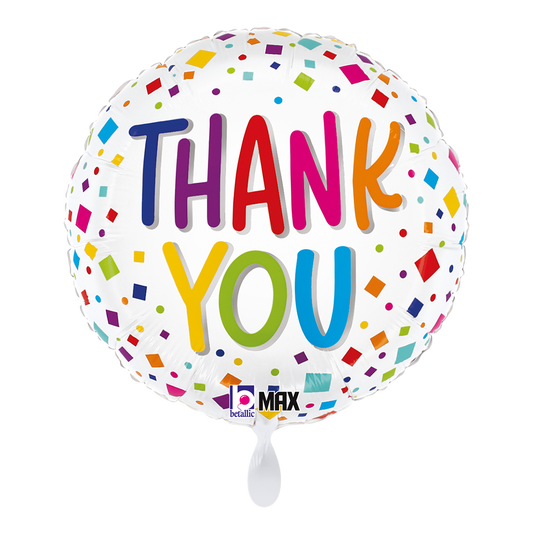 1 Balloon - Thank You Colorful Confetti