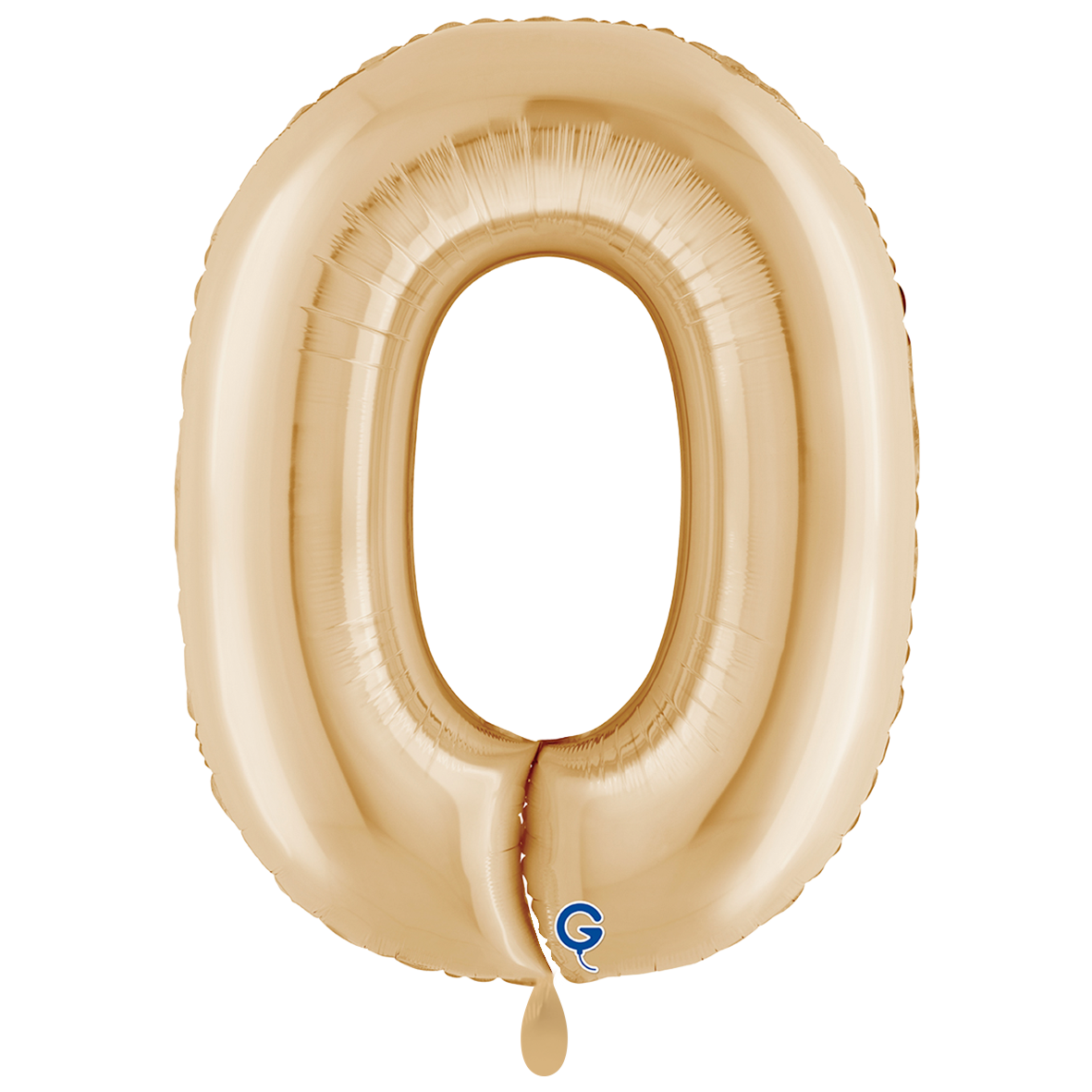 1 Balloon XXL - Number 0 White Gold