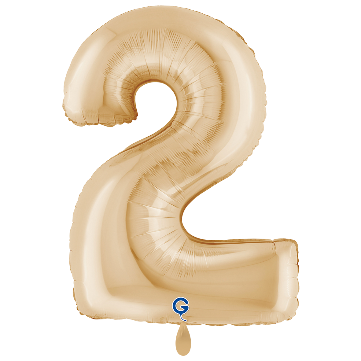 1 Balloon XXL - Number 2 White Gold