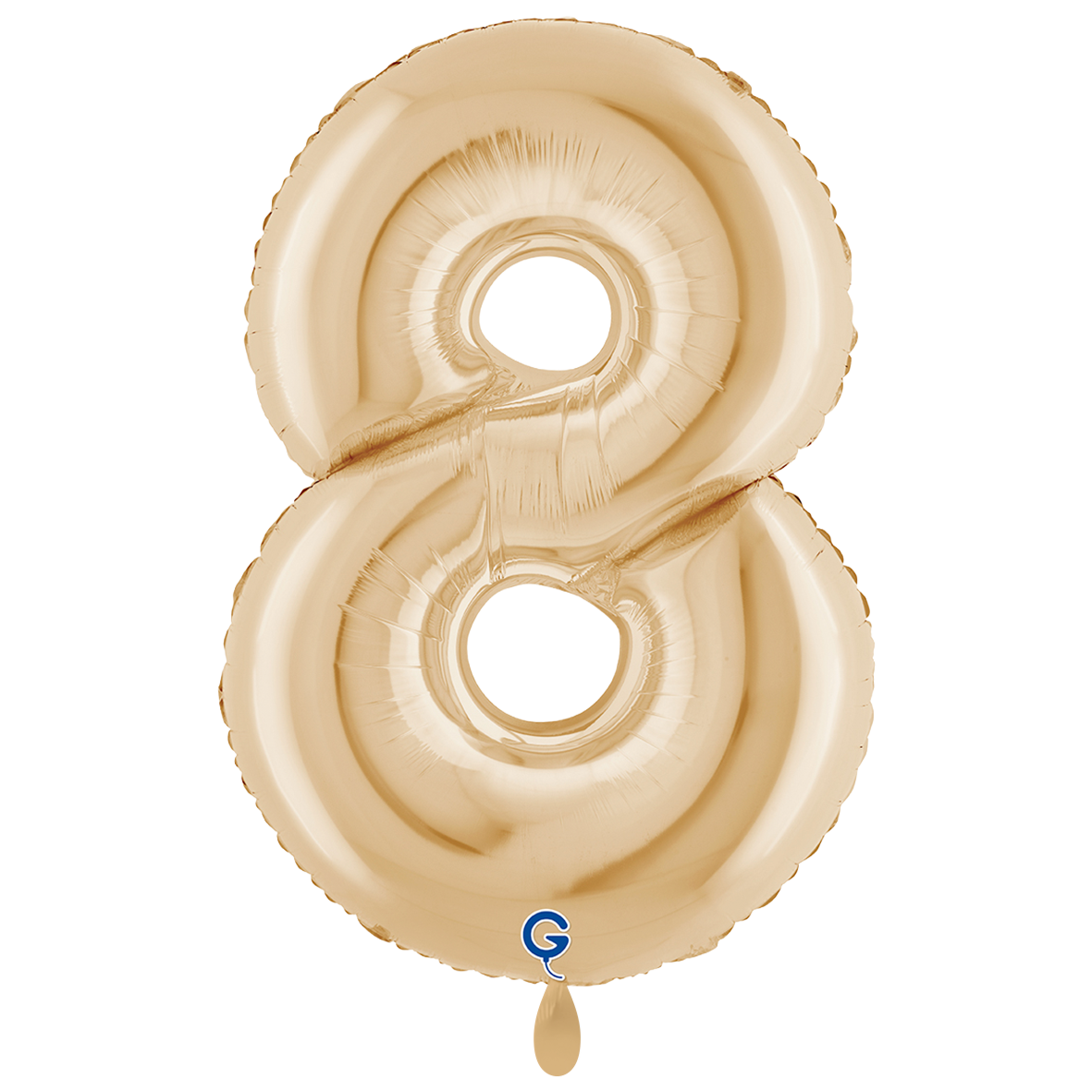 1 Balloon XXL - Number 8 White Gold
