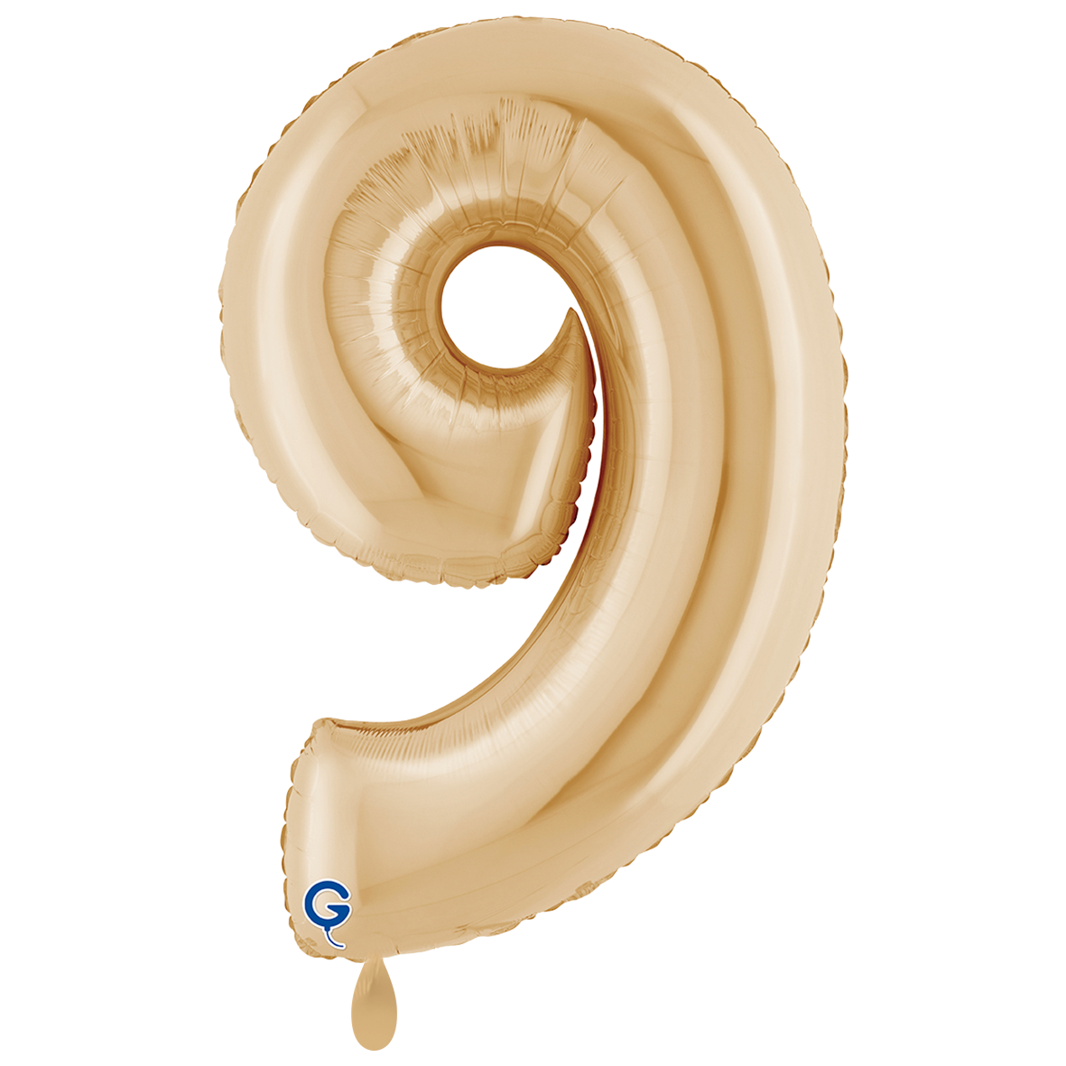 1 Balloon XXL - Number 9 White Gold