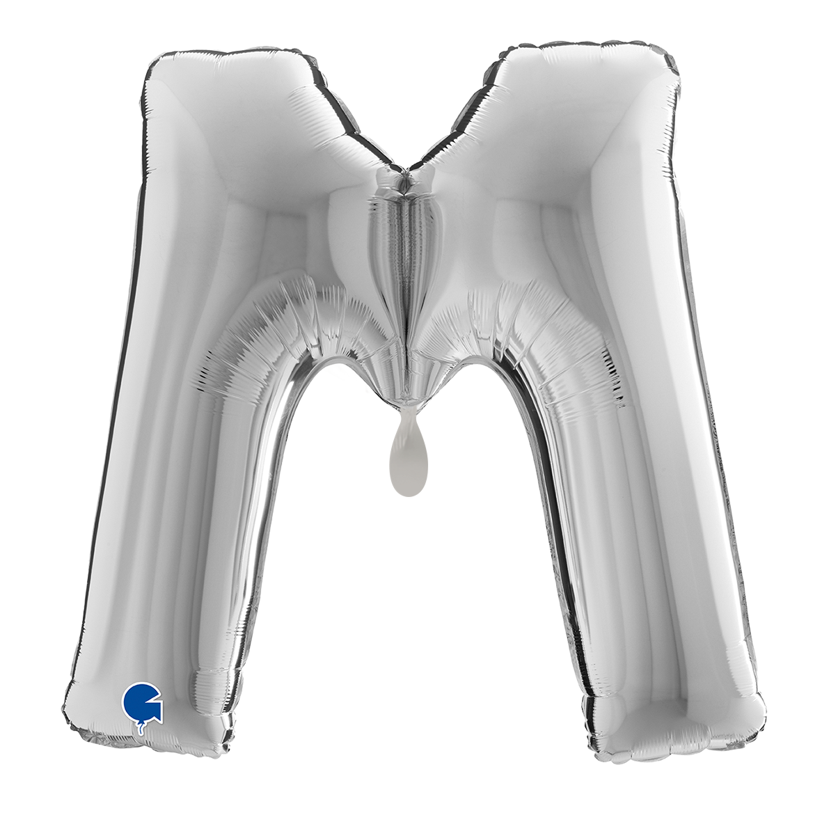 1 Balloon XXL - Letter M - Silver