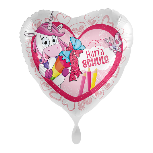 1 Ballon - Einhorn Hurra Schule
