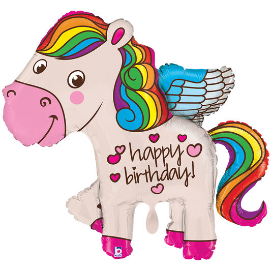 1 Balloon XXL - Rainbow Birthday Pony