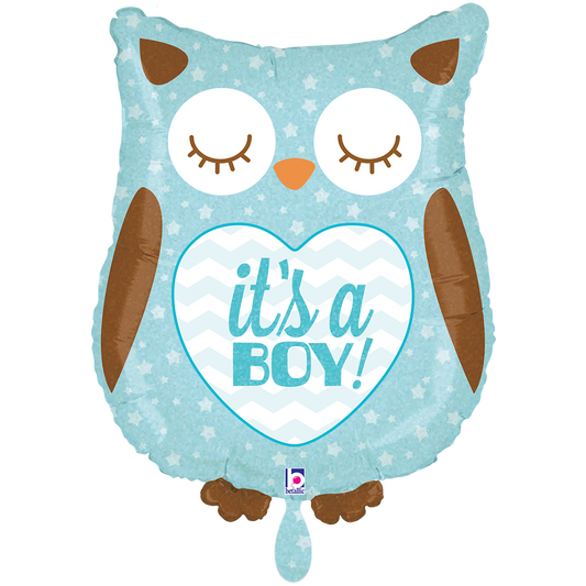 1 Balloon XXL - It's A Boy Baby Owl