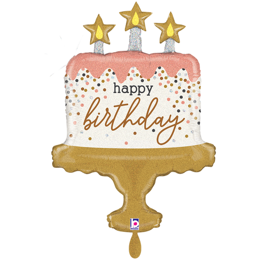 1 Balloon XXL - Birthday Cake Confetti