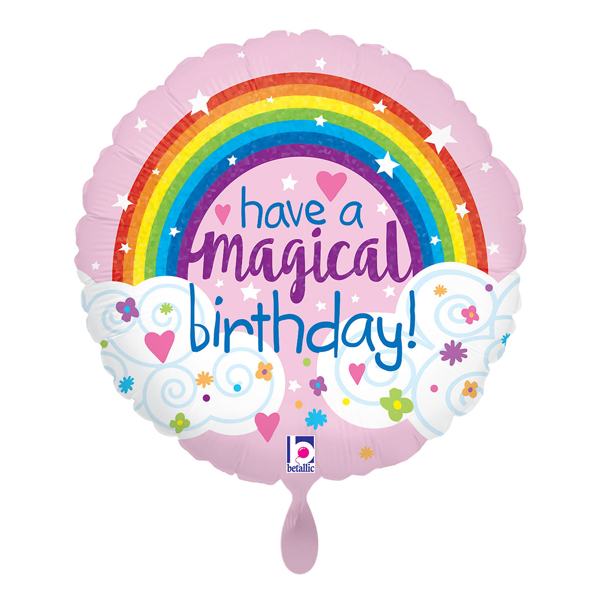 1 Balloon - Glitter Magical Rainbow Birthday