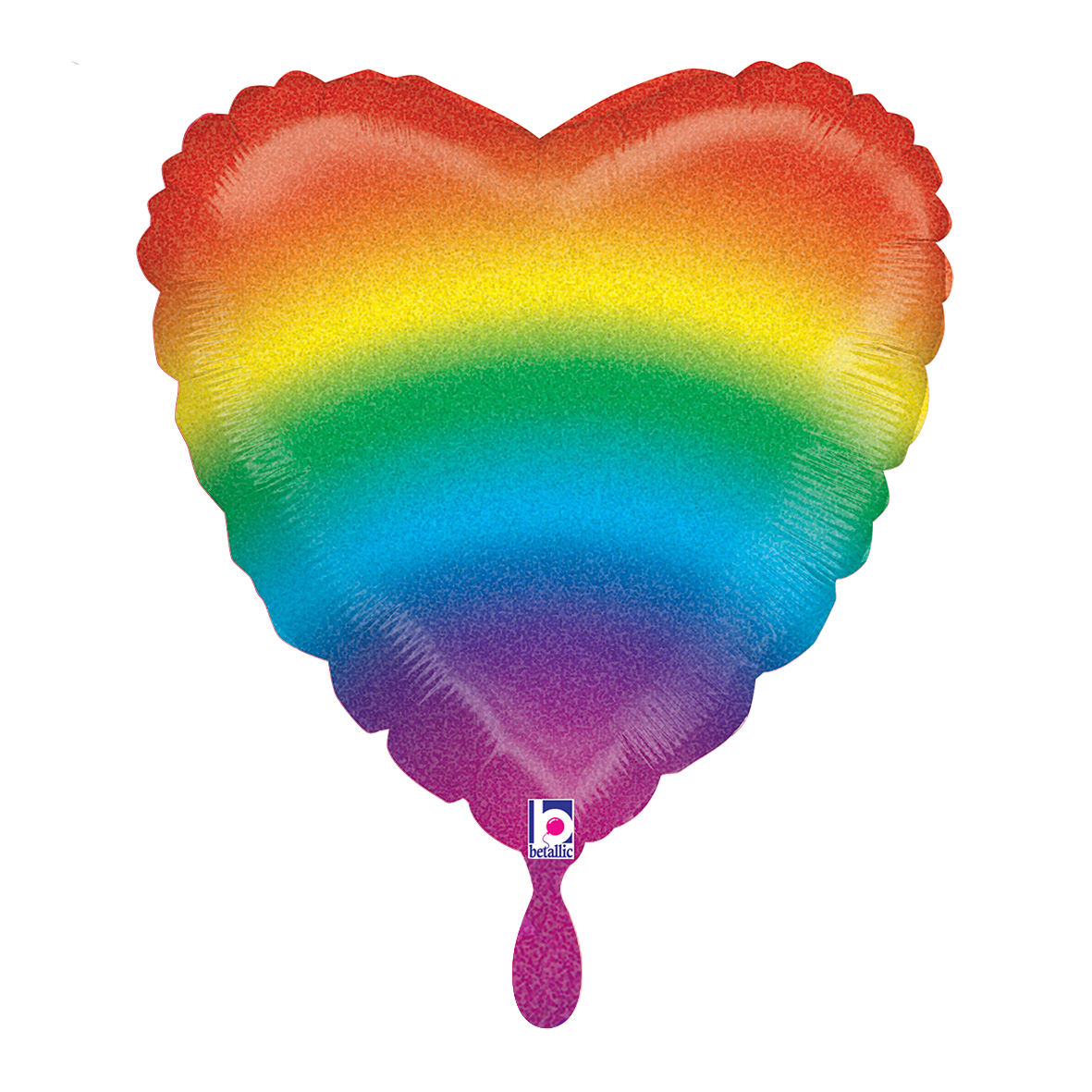 1 Balloon - Glitter Rainbow Heart