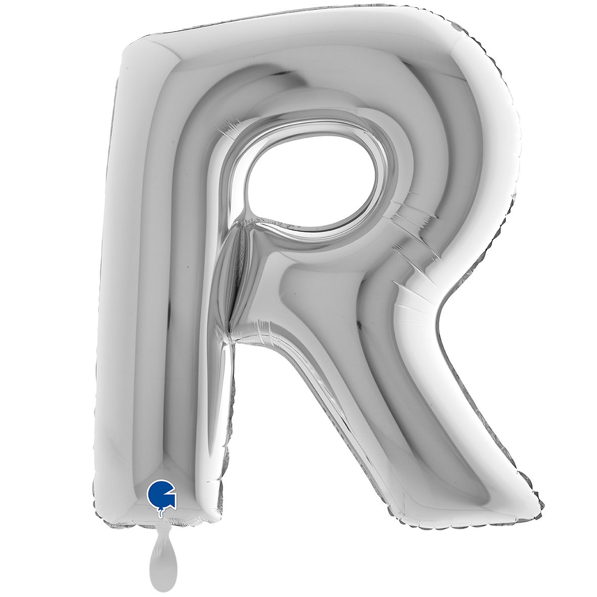 1 Balloon XXL - Letter R - Silver