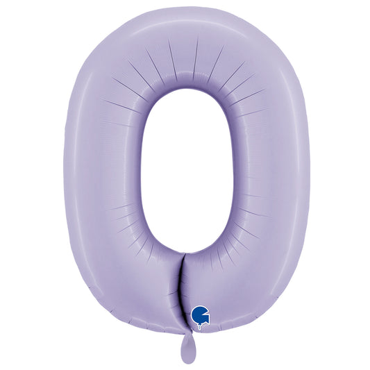 1 Balloon XXL - Number 0 - Satin Lilac