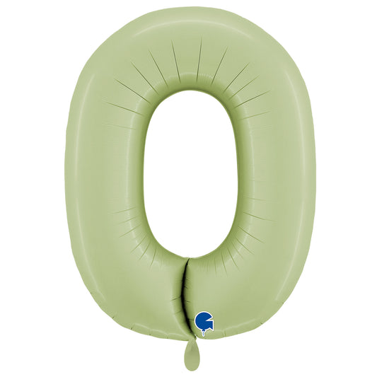 1 Balloon XXL - Number 0 - Satin Olive Green