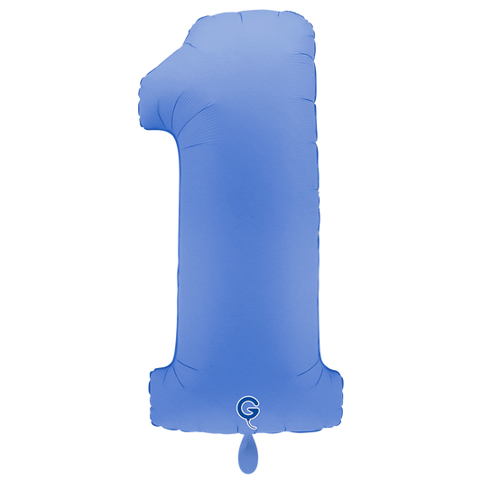 1 Balloon XXL - Number 1 - Soft Matte Lotus Blue