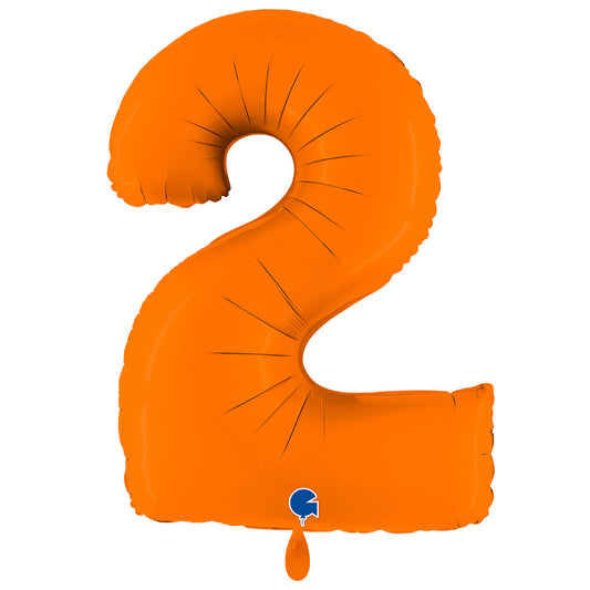 1 Balloon XXL - Number 2 - Matte Orange