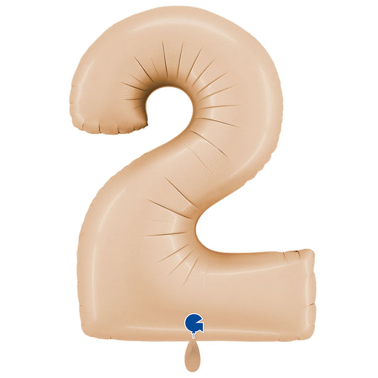 1 Balloon XXL - Number 2 - Satin Nude