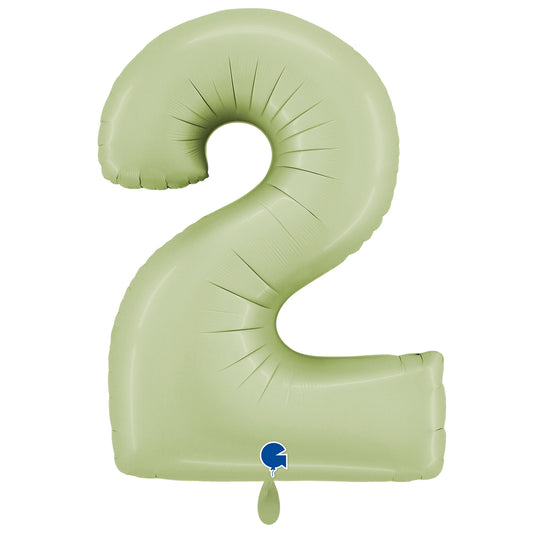 1 Balloon XXL - Number 2 - Satin Olive Green