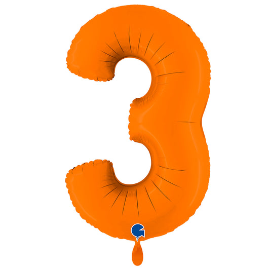 1 Balloon XXL - Number 3 - Matte Orange