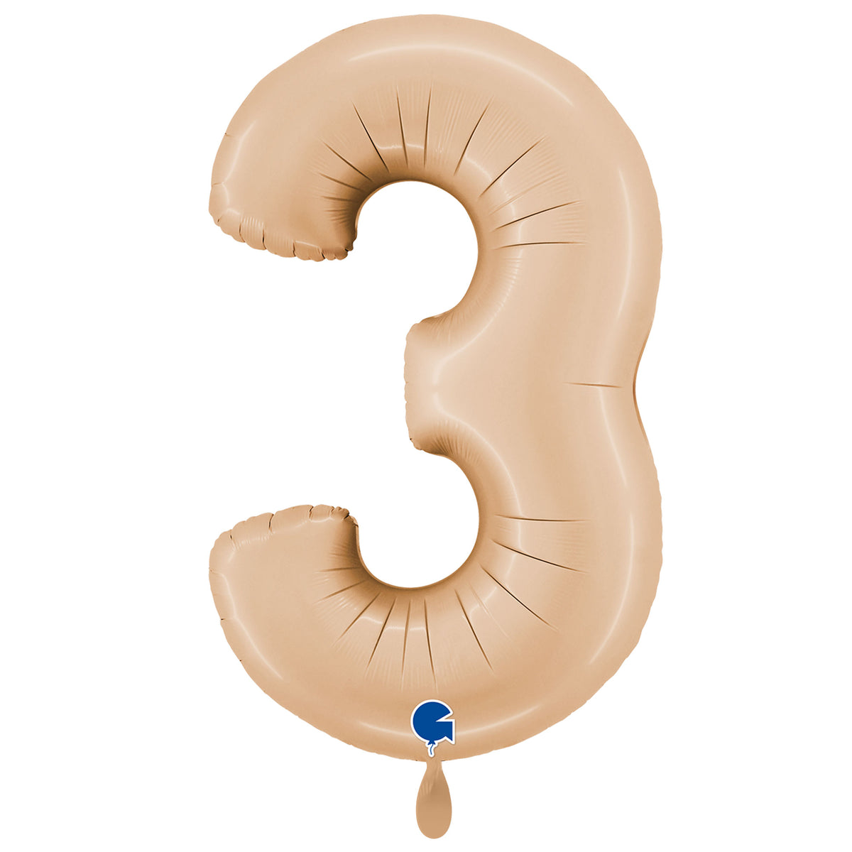 1 Balloon XXL - Number 3 - Satin Nude